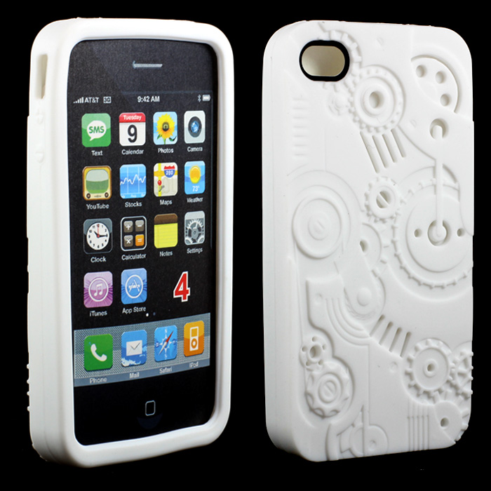 iPhone 4 4S 3D CLOCK Work Case (White)